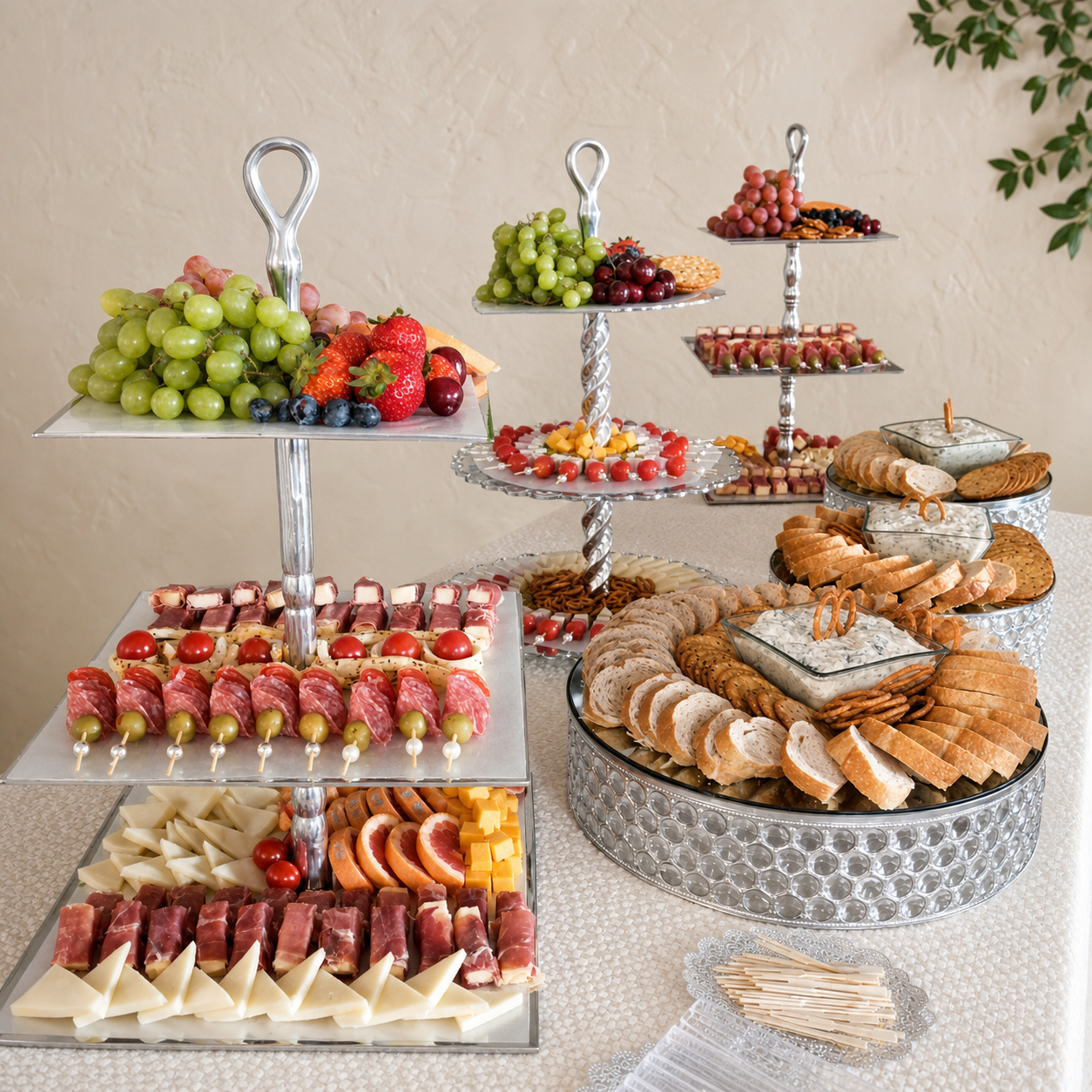 Mesa de bocadillos y charcutería para evento